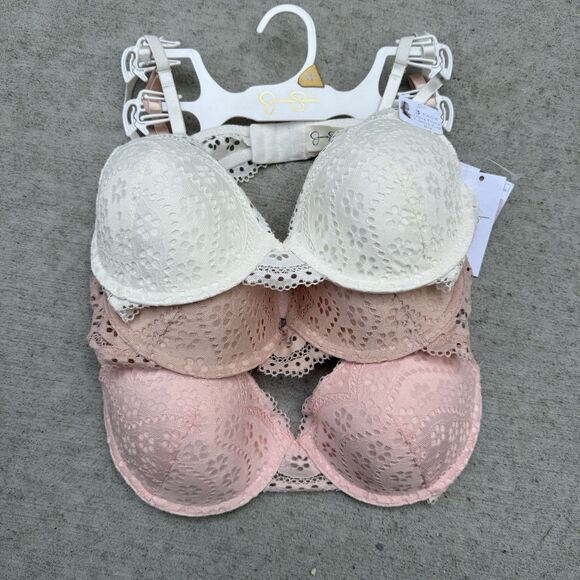 JESSICA SIMPSON 3-Pack Ultra Flimsy T-Shirt Bra Lace Soft Women’s Size 36C New - Picture 1 of 6